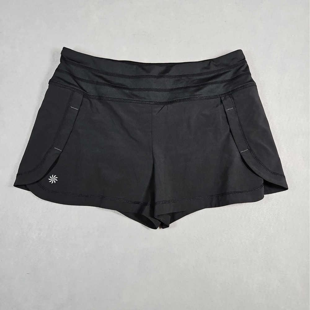 Athleta Womens Black Brief Lined 2.5" Running Shorts Size Medium